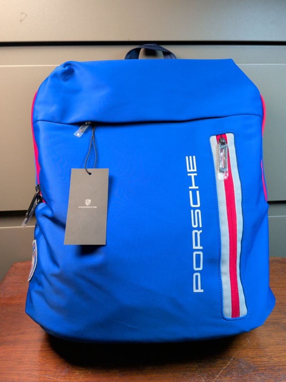 Porsche Design Backpack Blue Red Water Resistant Laptop Travel Bag New